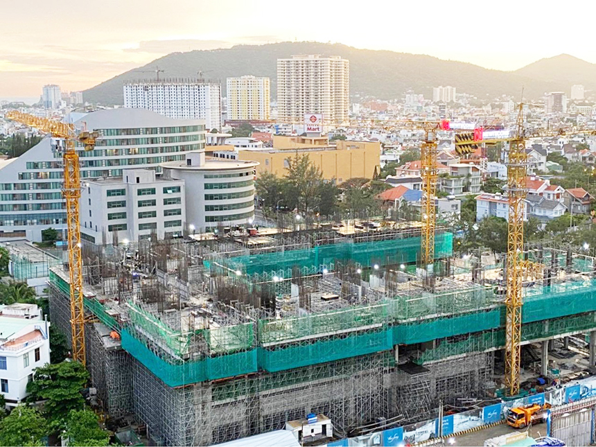 Toàn cảnh tiến độ xây dựng dự án căn hộ The Sóng Vũng Tàu tháng 07.2020 Tiến độ xây dựng dự án căn hộ The Sóng Vũng Tàu tháng 07.2020