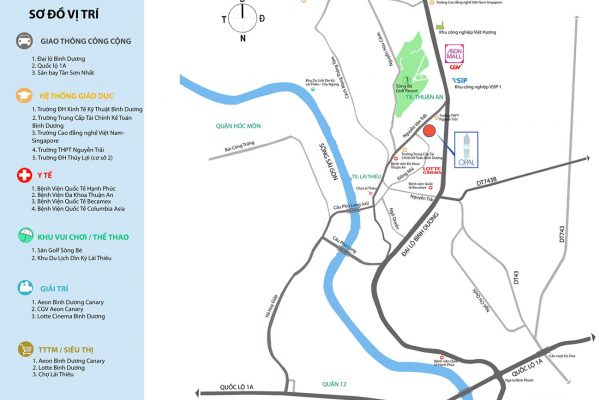 Vị trí địa chỉ dự án căn hộ chung cư Opal Skyline Bình Dương chủ đầu tư Đất Xanh Group