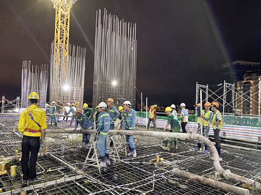 Tiến độ xây dựng dự án căn hộ The Sóng Vũng Tàu tháng 08.2020 - Đổ bê tông tầng 7 Tiến độ xây dựng dự án căn hộ The Sóng Vũng Tàu tháng 08.2020