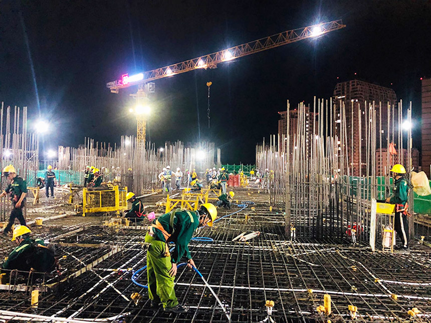 Tiến độ xây dựng dự án căn hộ The Sóng Vũng Tàu tháng 08.2020 - Thi công thép tầng 7 Tiến độ xây dựng dự án căn hộ The Sóng Vũng Tàu tháng 08.2020