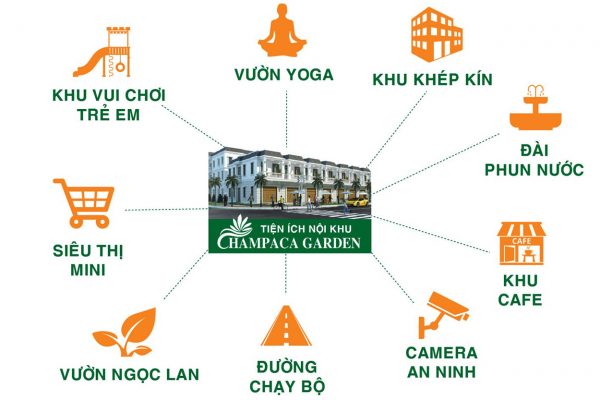 Tiện ích nội khu dự án nhà phố chung cư Champaca Garden Dĩ An Bình Dương