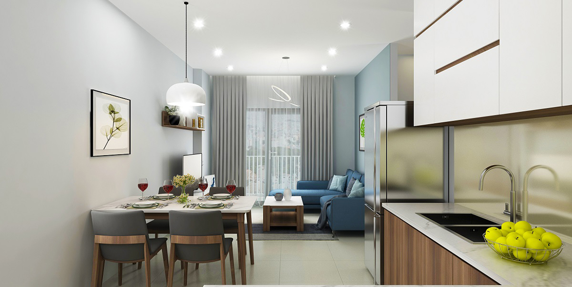 Nhà mẫu căn hộ 02 phòng ngủ dự án chung cư Legacy Central Bình Dương chủ đầu tư Kim Oanh Group
