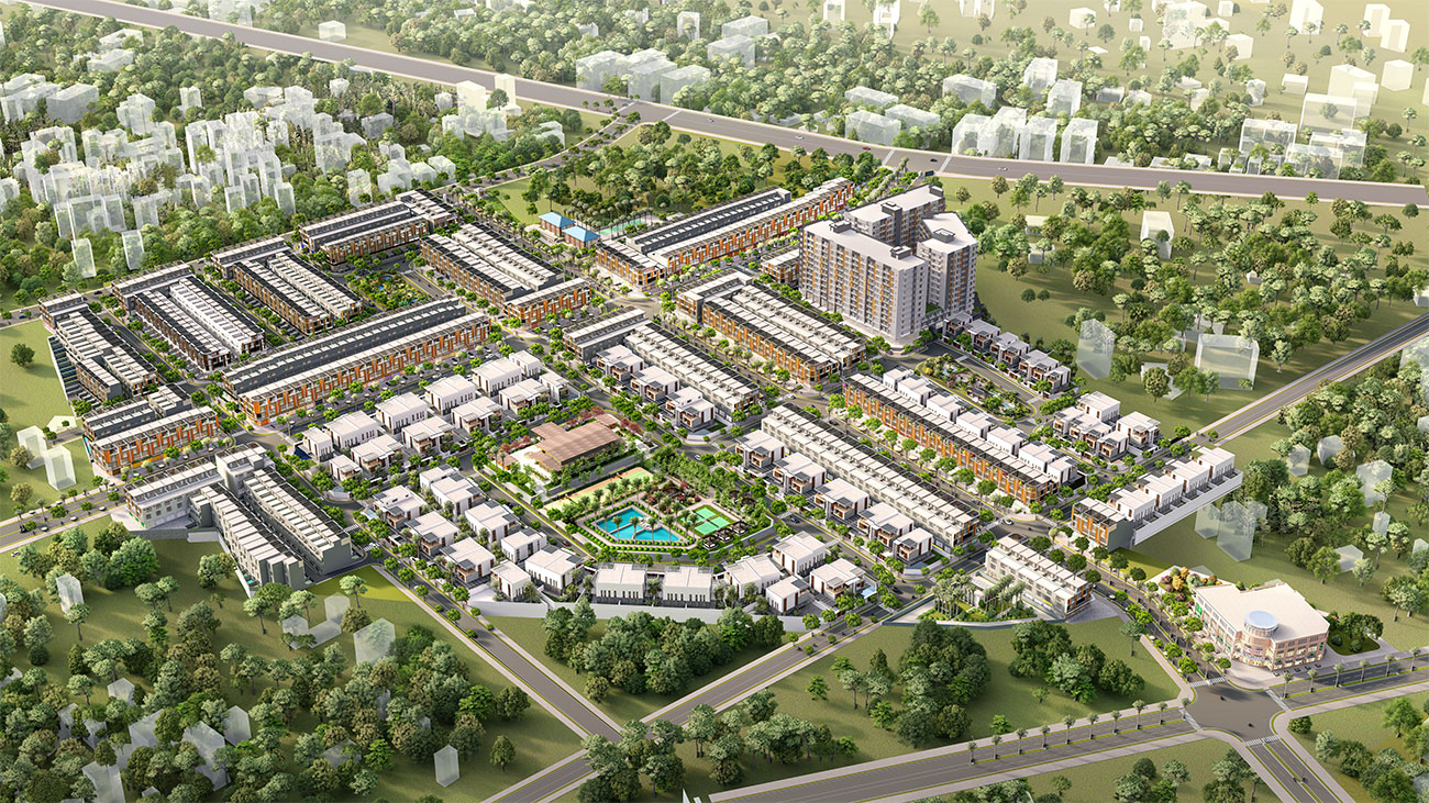 Phối cảnh tổng thể dự án nhà phố biệt thự căn hộ chung cư Takara Residence Thủ Dầu Một Bình Dương