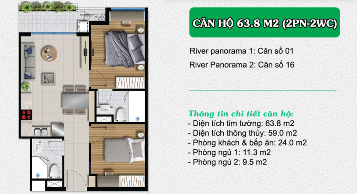 Thiết kế chi tiết căn hộ chung cư dự án River Panorama Quận 7