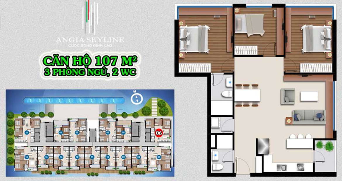 Thiết kế dự án căn hộ chung cư Skyline Quận 7 chủ đầu tư An Gia