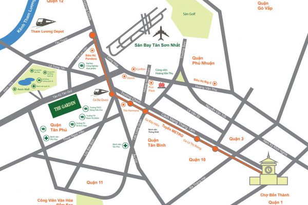 Vị trí địa chỉ dự án căn hộ chung cư The Garden Tân Phú đường Tân Kỳ Tân Quý