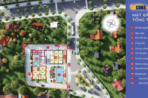 Mặt bằng dự án căn hộ chung cư Bcons Sala Bình Dương