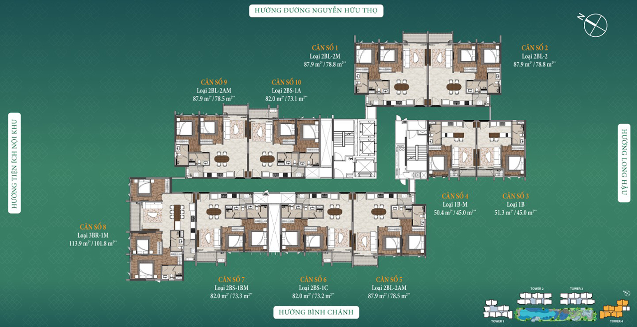 Mặt bằng căn hộ chung cư dự án Celesta Heights đường Nguyễn Hữu Thọ chủ đầu tư Keppel Land