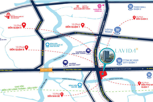 Vị trí địa chỉ dự án căn hộ chung cư Lavida Plus Quận 7