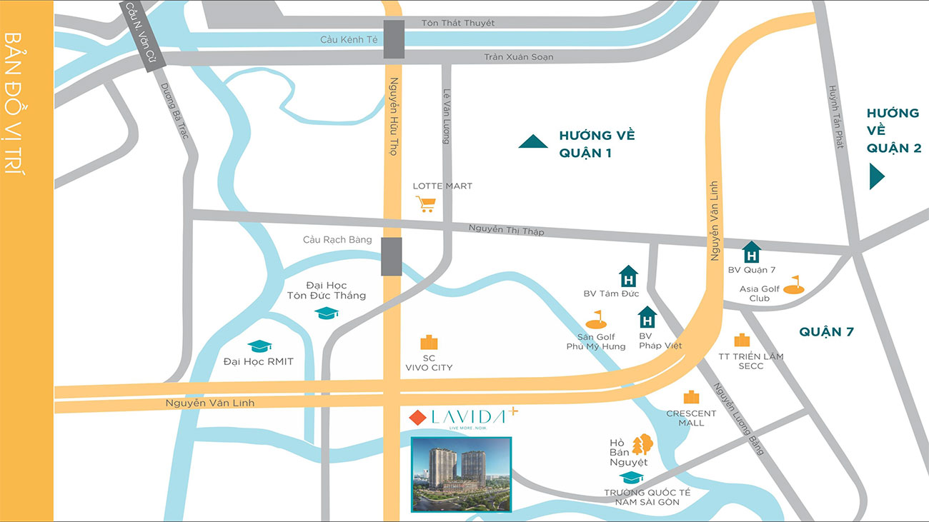 Vị trí địa chỉ dự án căn hộ chung cư Lavida Plus Quận 7