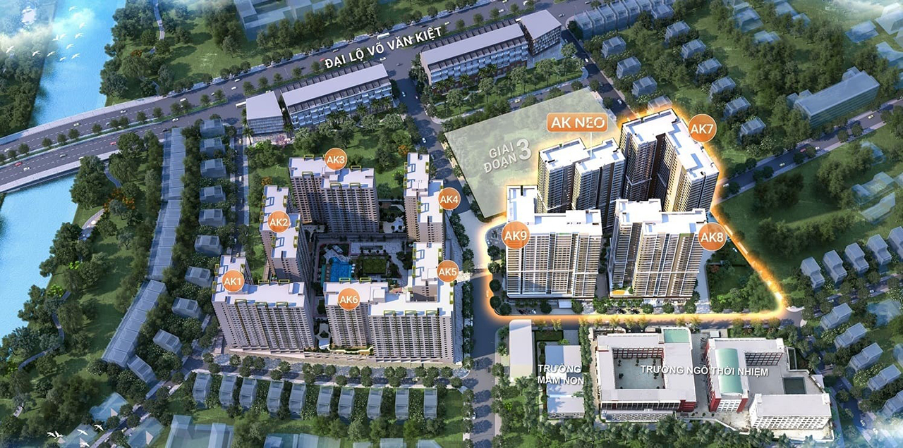 Mặt bằng tổng thể dự án căn hộ chung cư Akari City Bình Tân phase 2