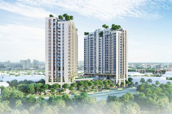 Phối cảnh tổng thể dự án căn hộ chung cư Asiana Riverside Quận 7 chủ đầu tư Gotec Land