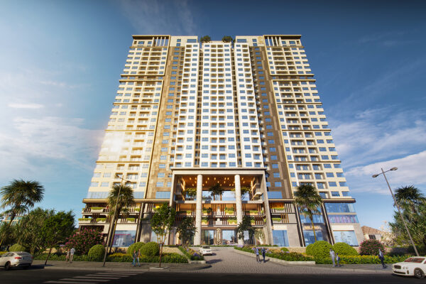 Phối cảnh tổng thể dự án căn hộ chung cư C River View Thủ Dầu Một Bình Dương