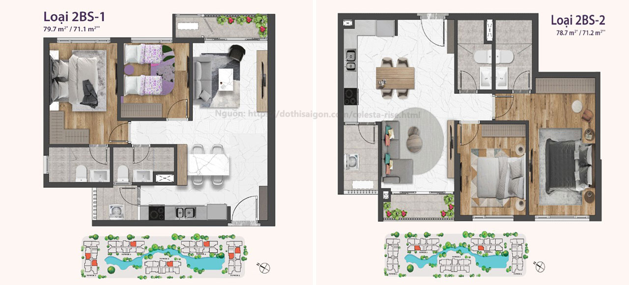 Thiết kế căn hộ chung cư dự án Celesta Rise đường Nguyễn Hữu Thọ chủ đầu tư Keppel Land