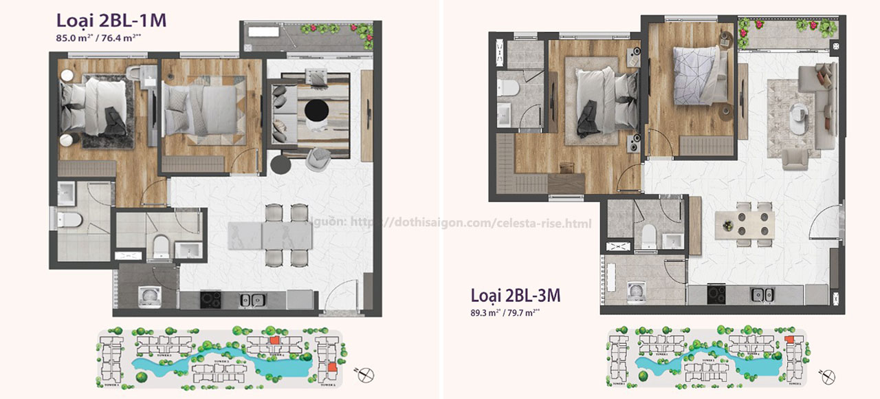 Thiết kế căn hộ chung cư dự án Celesta Rise đường Nguyễn Hữu Thọ chủ đầu tư Keppel Land