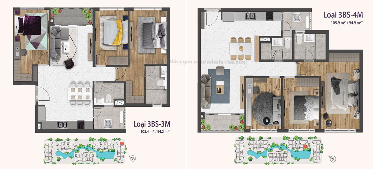 Thiết kế căn hộ chung cư dự án Celesta Rise đường Nguyễn Hữu Thọ chủ đầu tư Keppel Land