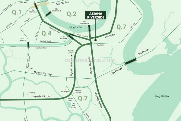Vị trí địa chỉ dự án căn hộ chung cư Asiana Riverside Quận 7 chủ đầu tư Gotec Land