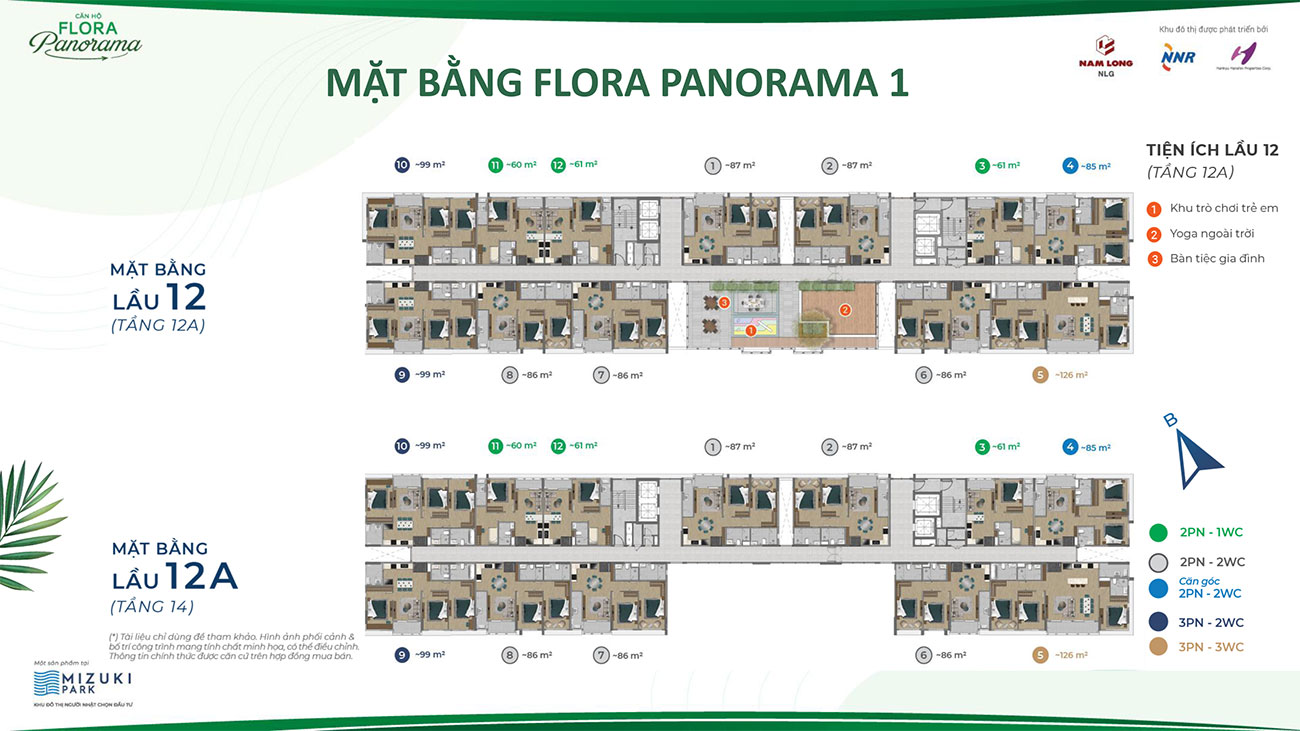 Mặt bằng chi tiết block Flora Panorama 1 Mặt bằng chi tiết dự án căn hộ Flora Panorama