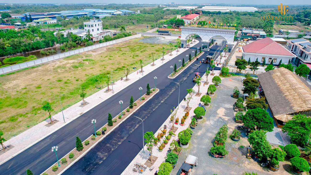 Tiến độ đất nền nhà phố shophouse dự án The Diamond City Đức Hòa Long An chủ đầu tư Thắng Lợi Group tháng 3.2022