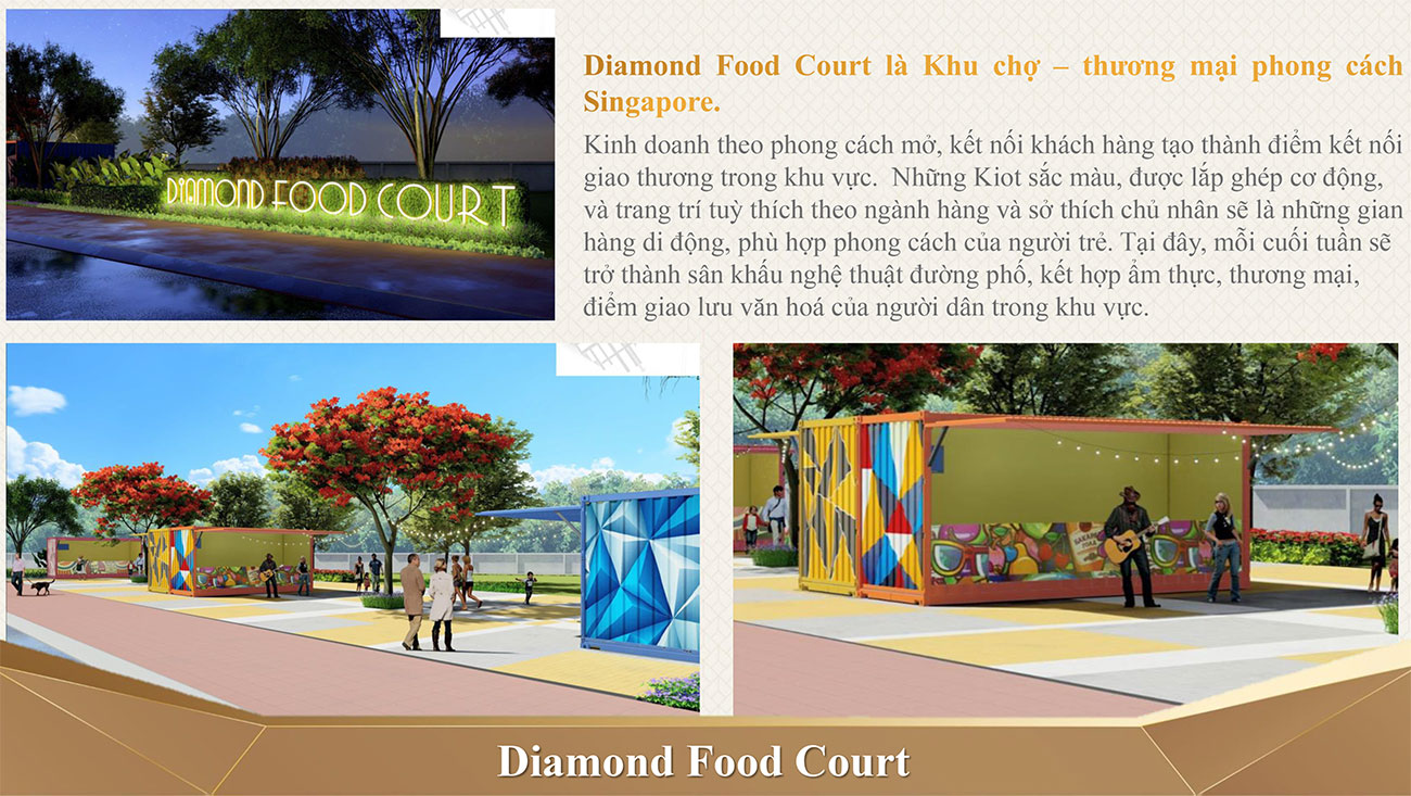 Tiện ích đất nền nhà phố shophouse dự án The Diamond City Đức Hòa Long An chủ đầu tư Thắng Lợi Group