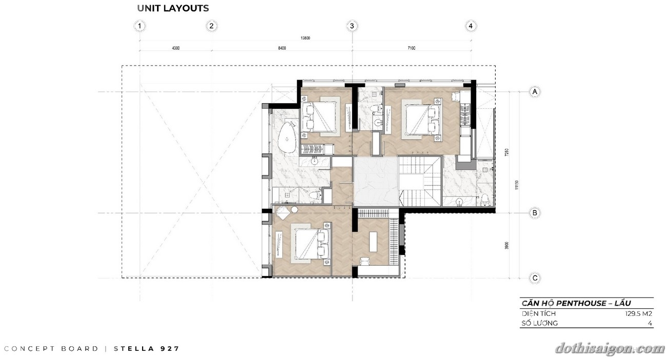Thiết kế căn hộ Penthouse - lầu