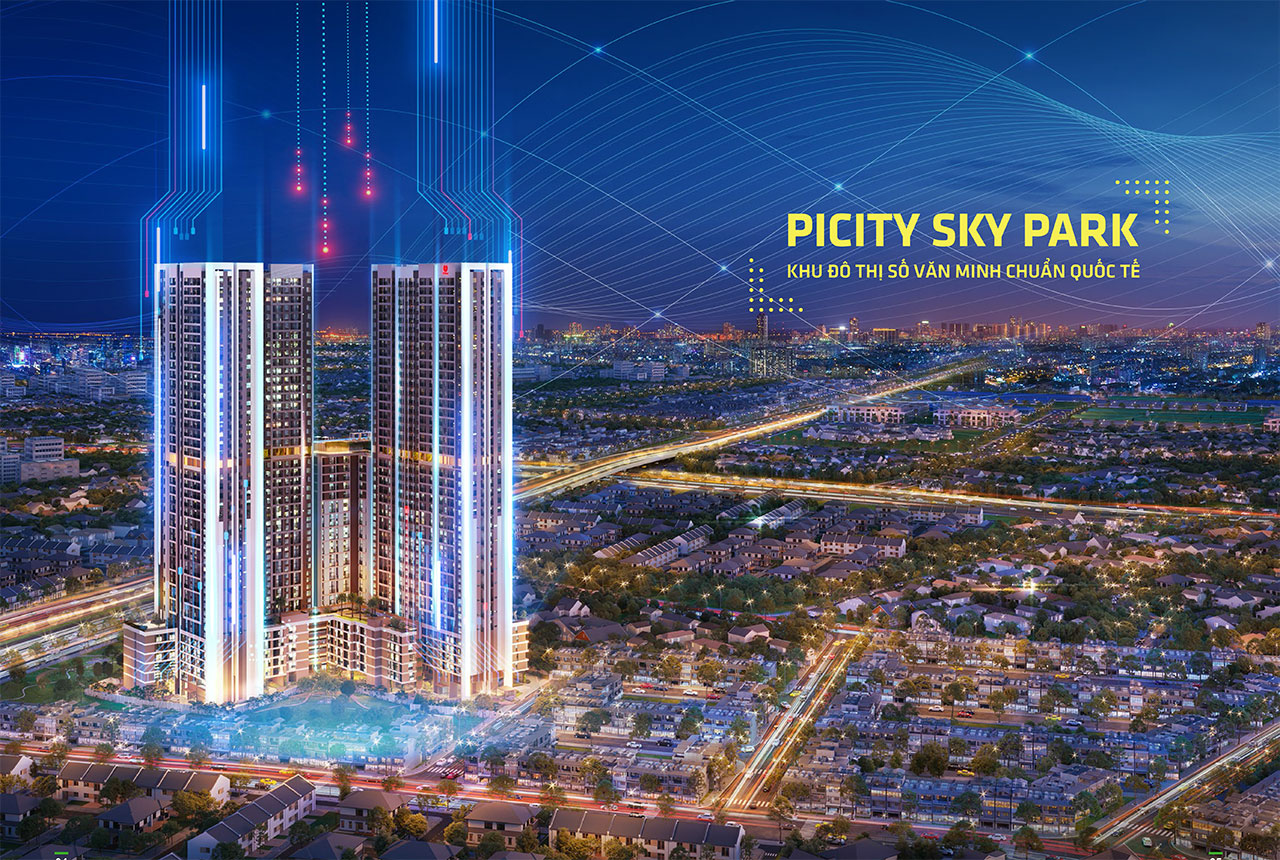 Phối cảnh tổng thể dự án căn hộ chung cư Picity Sky Park Bình Dương chủ đầu tư Pi Group