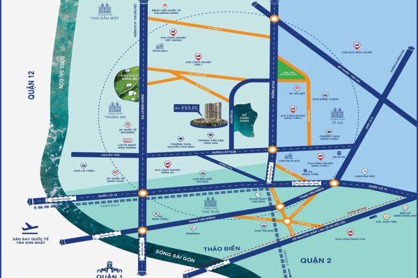 Vị trí địa chỉ dự án căn hộ chung cư The Felix Bình Dương