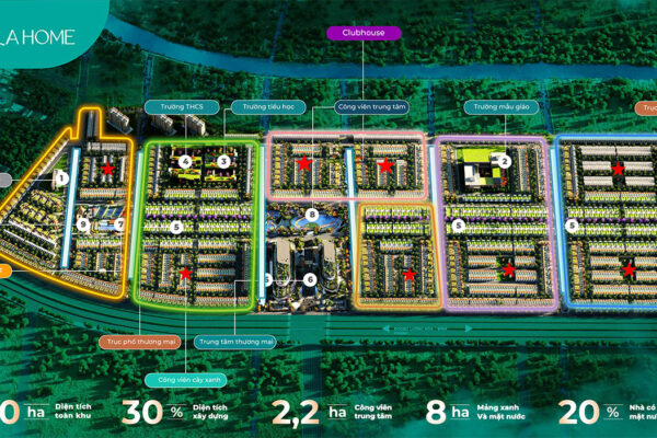 Mặt bằng bố trí tiện ích nội khu dự án La Home Bến Lức Long An