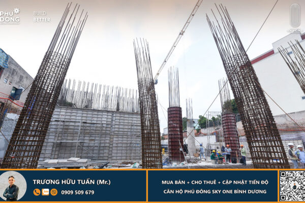 Tiến độ dự án căn hộ chung cư Phú Đông Sky One Dĩ An Bình Dương tháng 08/2024