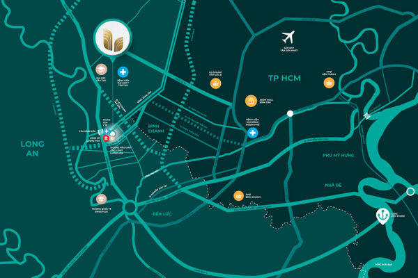 Vị trí địa chỉ nhà phố biệt thự dự án La Home Bến Lức Long An