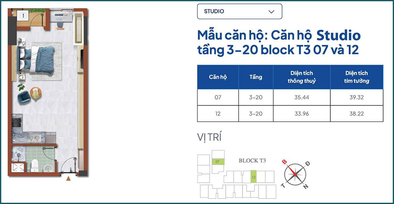 Thiết kế căn hộ chung cư dự án Destino Centro Bến Lức Long An