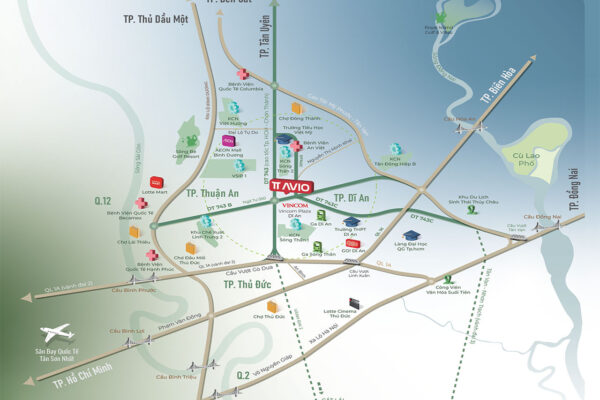 Vị trí địa chỉ dự án căn hộ chung cư TT Avio Bình Dương