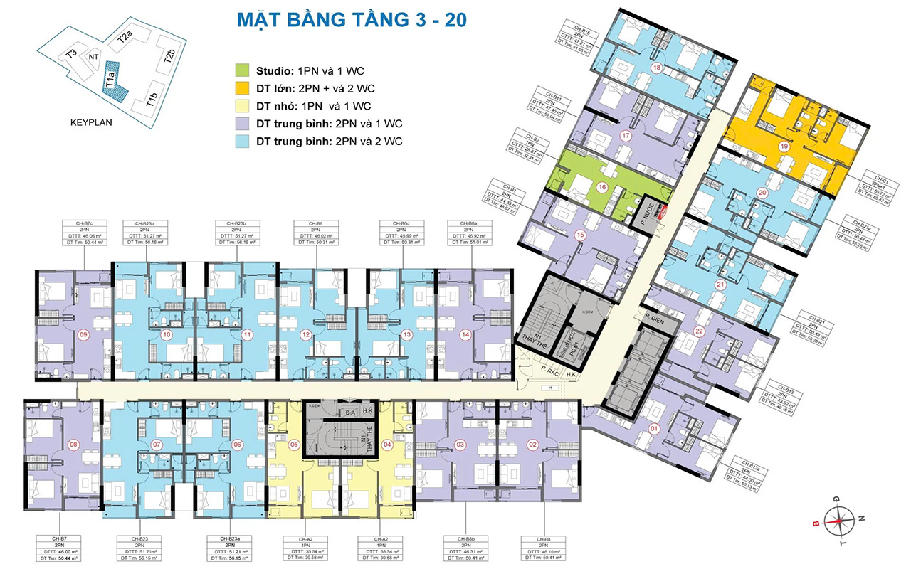 Mặt bằng căn hộ chung cư dự án Destino Centro Bến Lức Long An