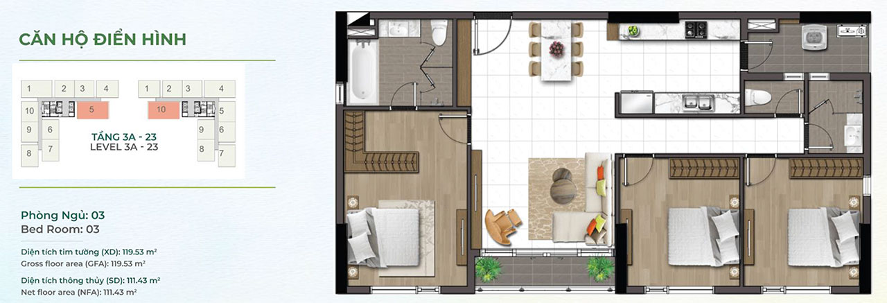 Thiết kế căn hộ chung cư dự án Essensia Sky đường Nguyễn Hữu Thọ chủ đầu tư Phú Long