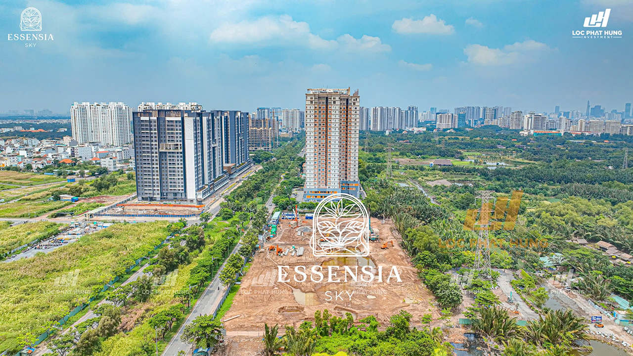 Tiến độ căn hộ chung cư dự án Essensia Sky đường Nguyễn Hữu Thọ chủ đầu tư Phú Long