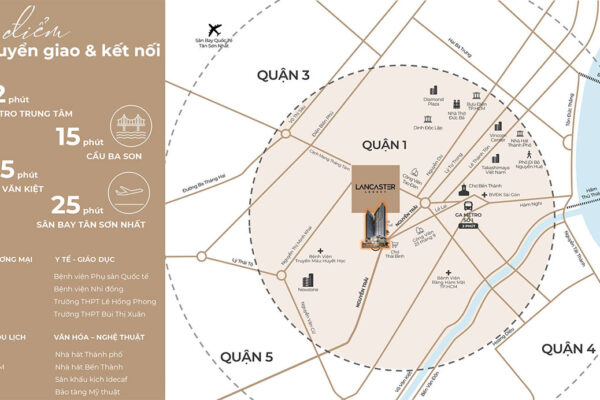 Vị trí địa chỉ căn hộ cao cấp dự án Lancaster Legacy Quận 1 đường Nguyễn Trãi