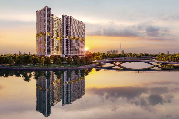 Phối cảnh tổng thể dự án căn hộ chung cư The Gió Riverside Bình Dương chủ đầu tư An Gia