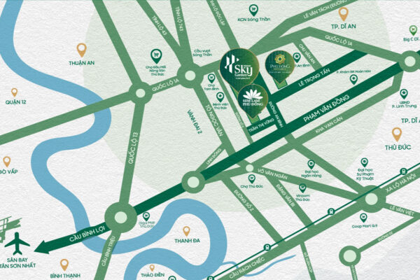 Vị trí địa chỉ dự án căn hộ chung cư Phú Đông Sky Garden Dĩ An Bình Dương
