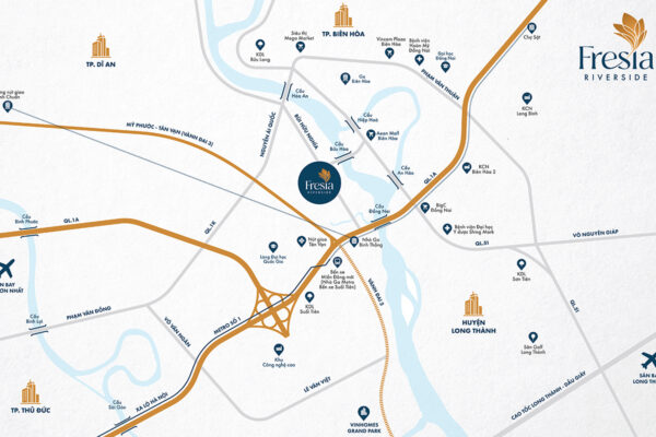 Vị trí địa chỉ dự án căn hộ chung cư Fresia Riverside Biên Hòa Đồng Nai