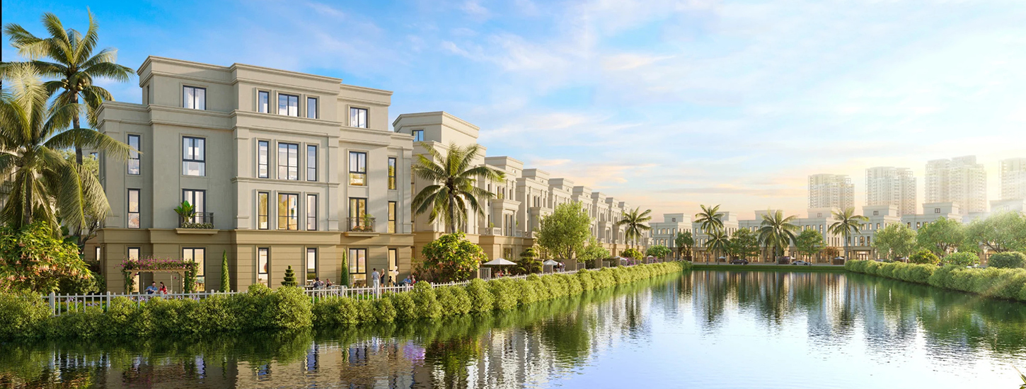 Phối cảnh tổng thể nhà phố biệt thự căn hộ dự án Vinhomes Green City Đức Hòa Long An chủ đầu tư Vinhomes