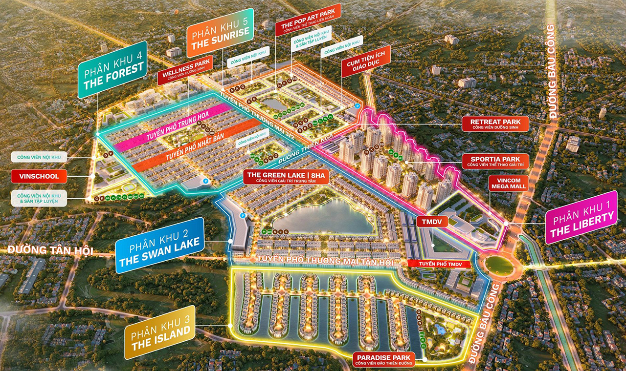 Mặt bằng nhà phố biệt thự căn hộ dự án Vinhomes Green City Đức Hòa Long An chủ đầu tư Vinhomes