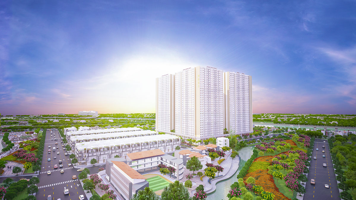 Phối cảnh tổng thể căn hộ chung cư dự án Jasari An Dương Vương Quận 8