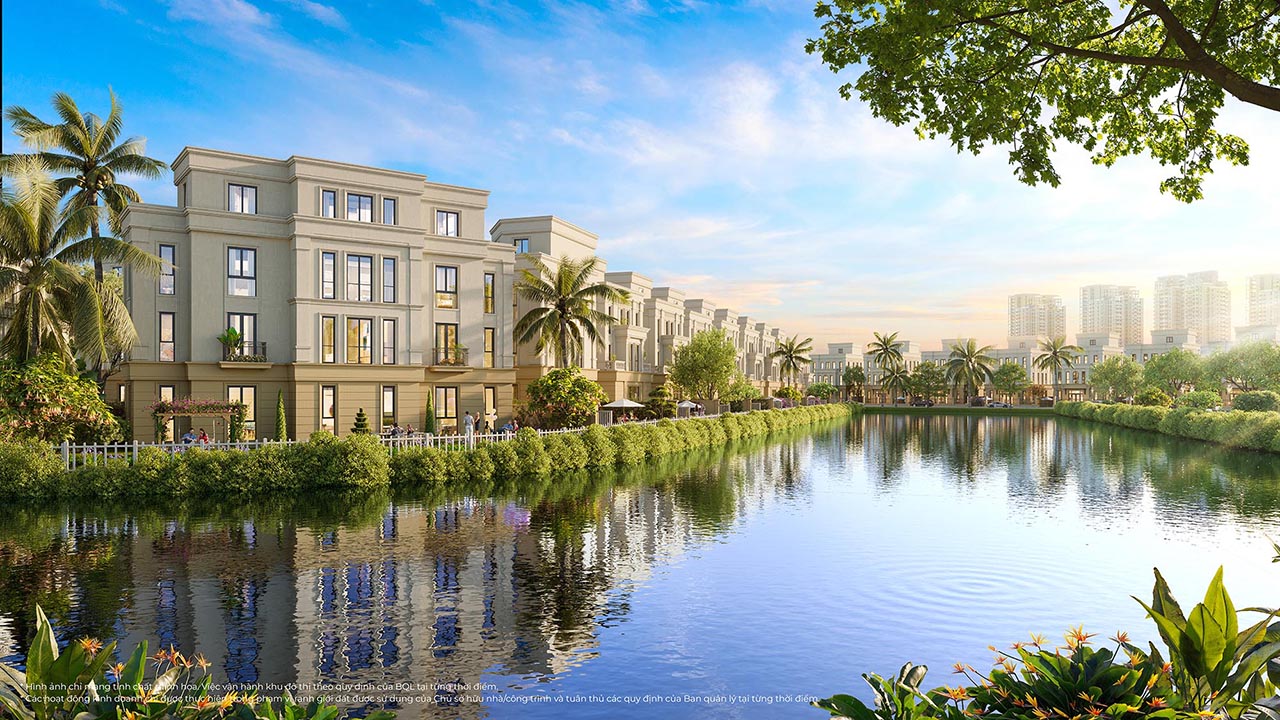 Phối cảnh tổng thể nhà phố biệt thự căn hộ dự án Vinhomes Green City Đức Hòa Long An chủ đầu tư Vinhomes