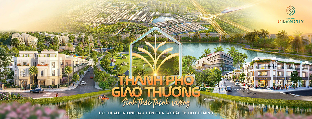 Tiện ích nhà phố biệt thự căn hộ dự án Vinhomes Green City Đức Hòa Long An chủ đầu tư Vinhomes