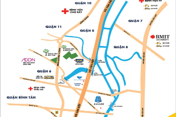 Vị trí địa chỉ căn hộ chung cư dự án Jasari An Dương Vương Quận 8