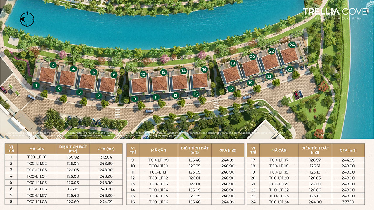 Mặt bằng nhà phố Trellia Cove khu đô thị Mizuki Park Mặt bằng dự án căn hộ nhà phố Trellia Cove khu đô thị Mizuki Park Bình Chánh