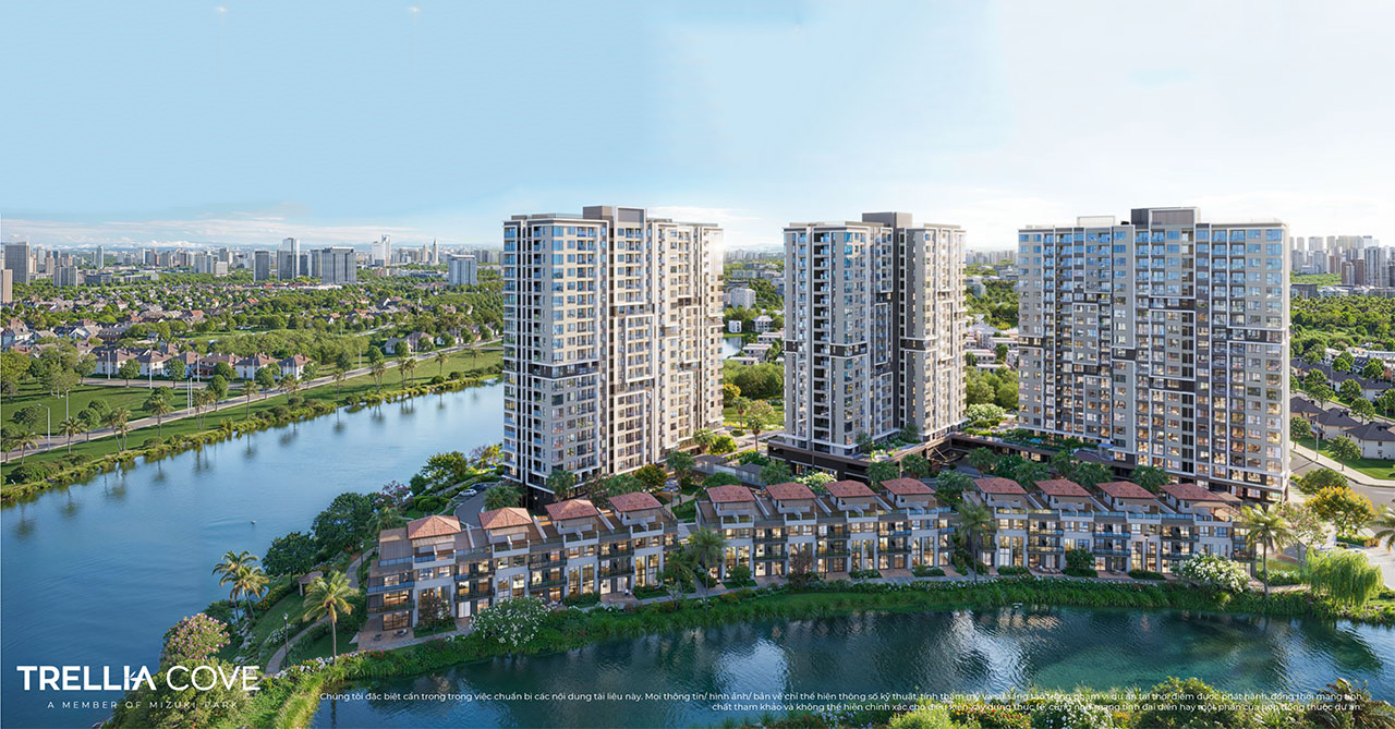 Phân khu Trellia Cove - Căn hộ, nhà phố compound Mua bán cho thuê dự án căn hộ nhà phố Trellia Cove khu đô thị Mizuki Park Bình Chánh