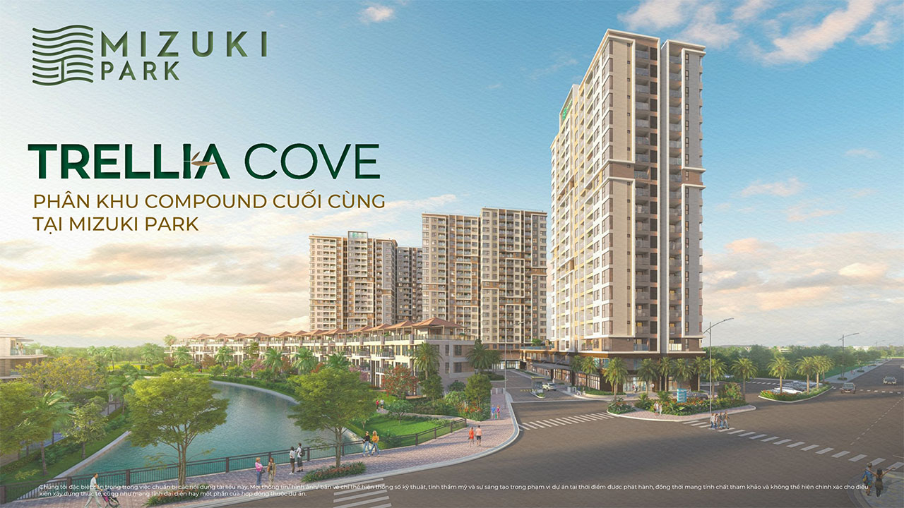 Phối cảnh tổng thể dự án căn hộ nhà phố Trellia Cove khu đô thị Mizuki Park Bình Chánh