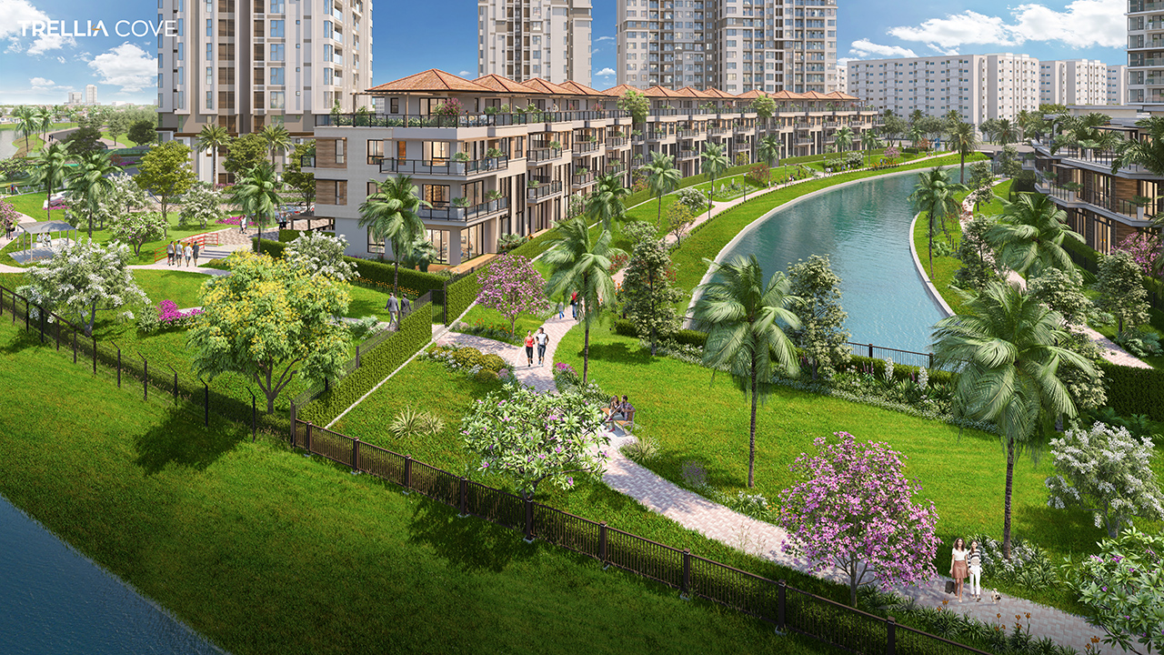 Phối cảnh tổng thể dự án căn hộ nhà phố Trellia Cove khu đô thị Mizuki Park Bình Chánh