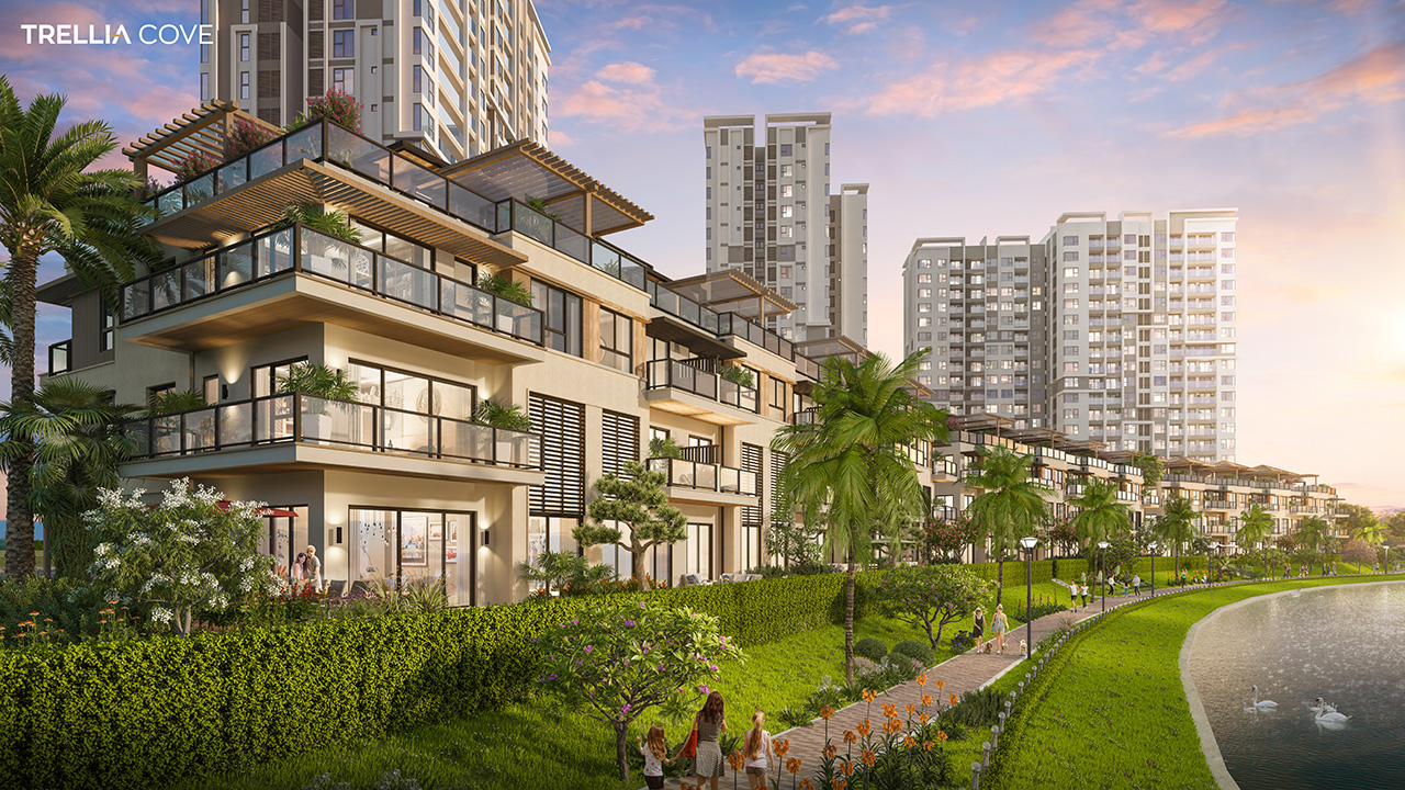 Phối cảnh tổng thể dự án căn hộ nhà phố Trellia Cove khu đô thị Mizuki Park Bình Chánh